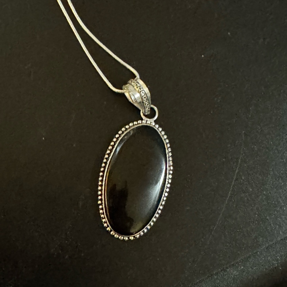 Black Onyx .925 Pendant Necklace